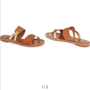 Tory Burch Ravello Slide Gold / Tan